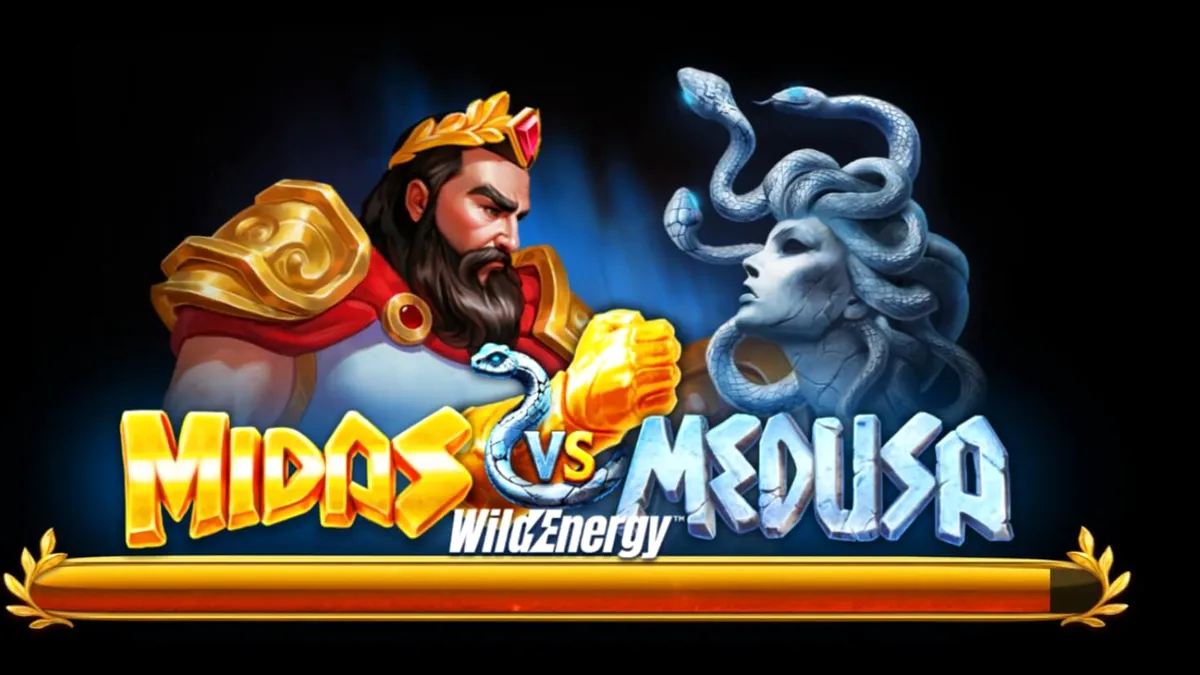 Tampilan visual slot Midas VS Medusa WildEnergy dengan tema mitologi.